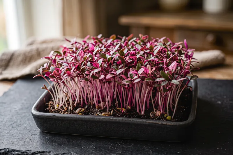 Amaranth Mikrofilizi — tepside taze filizler