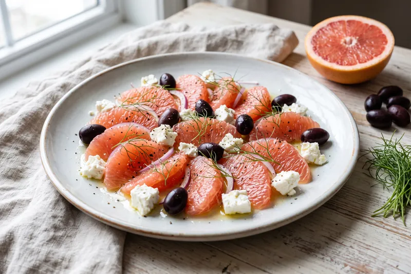 Rezene Filizli Greyfurtlu Ferah Salata — servis tabağı